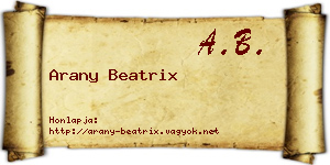 Arany Beatrix névjegykártya